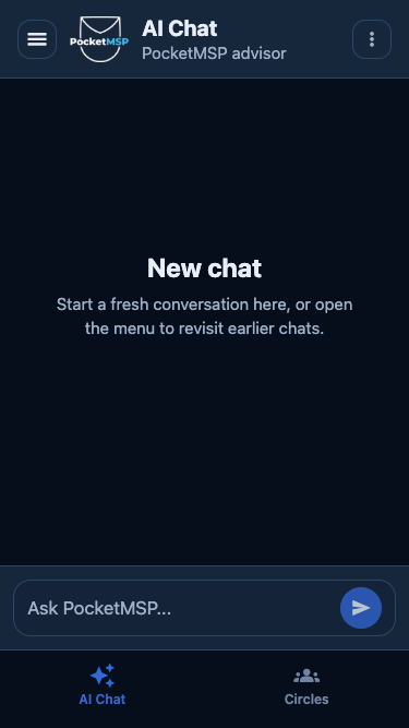 PocketMSP new chat screen